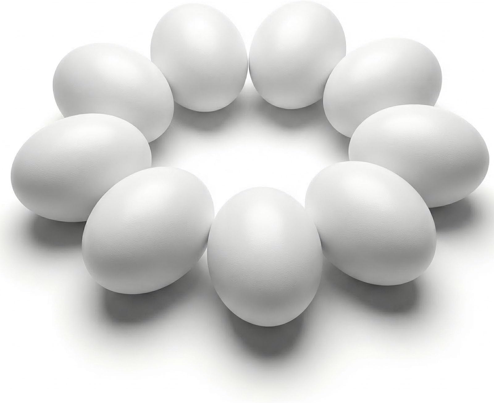 SallyFashion Wooden Fake Eggs for Nesting Boxes, 9 PCS White Easter Eggs for Craft Pretend Play Kitchen Accessories for Toddler Kids