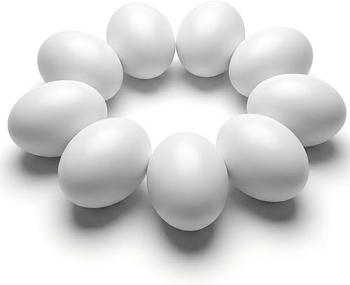 Miniatura 9 de Huevos de Pascua SallyFashion falsos, 15 unidades, de madera, sin pintar, juego para manualidades, decoración de cocina, alimento de juguete