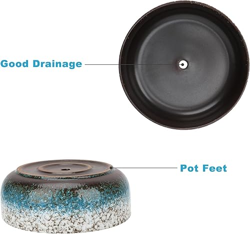 Miniatura 10 de kilolfy Happy Bonsai Pot - Maceta de cerámica esmaltada de 85 pulgadas