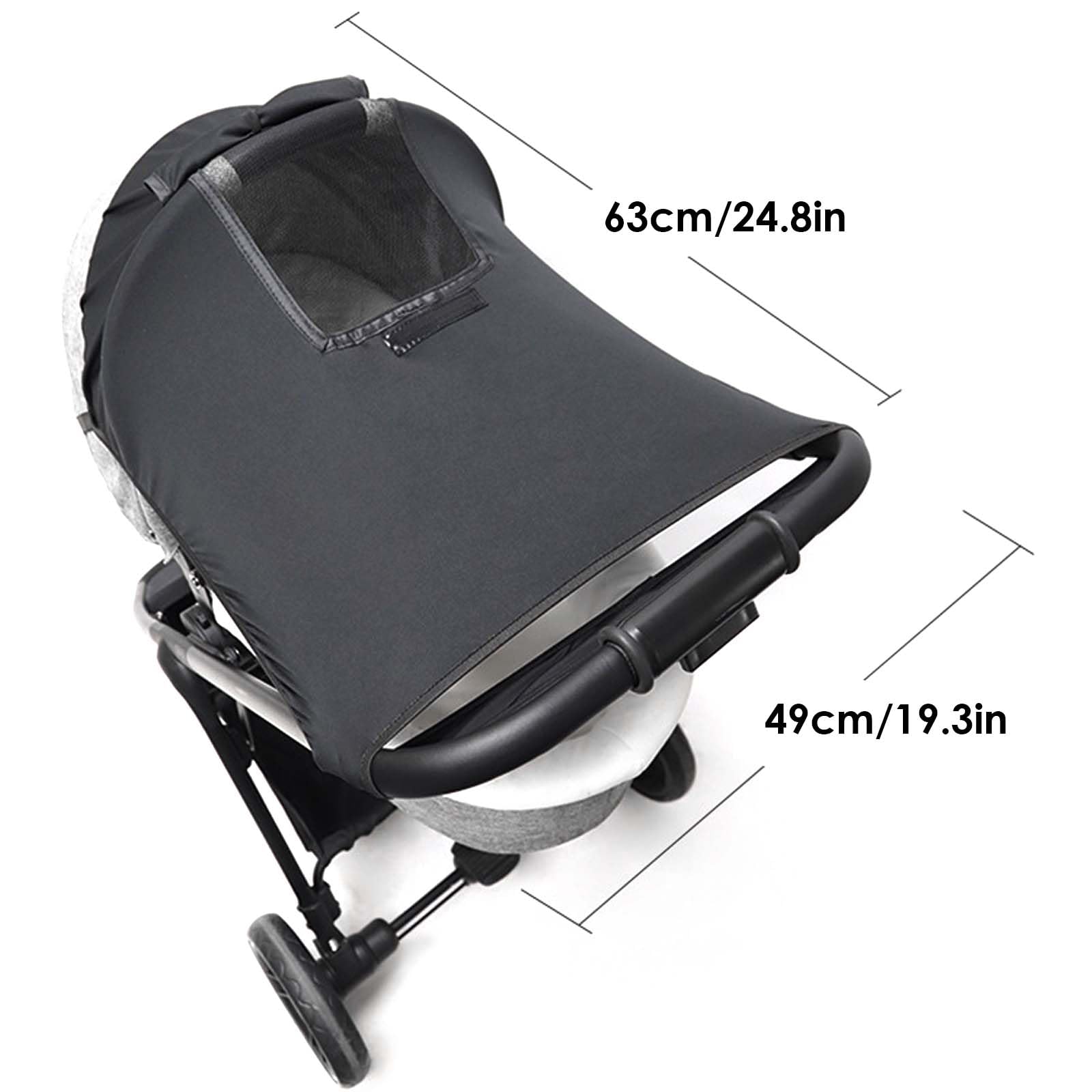 Parasol para Cochecitos con Protección UV 50+, Parasol Universal para Cochecito con Ventana de Visualización y alas de Sombra Extra Anchas