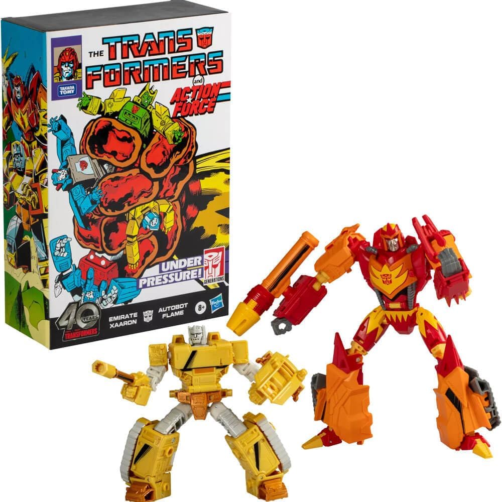 Transformers Generations 5 Inch Action Figure Deluxe Class 2-Pack - Xaaron & Flame