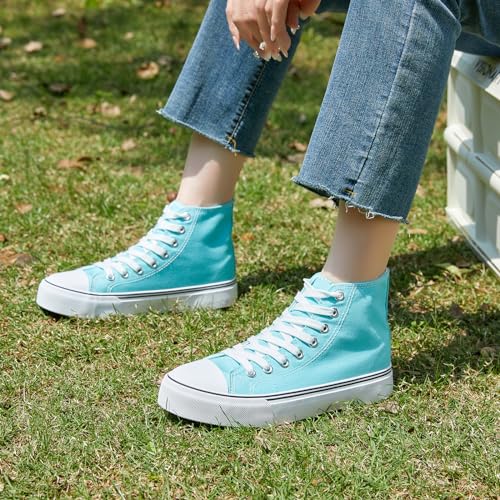 Image of ZGR Womens High Top Canvas Sneakers,Lace-up Canvas Shoes,Casual Tennis Walking Shoes
