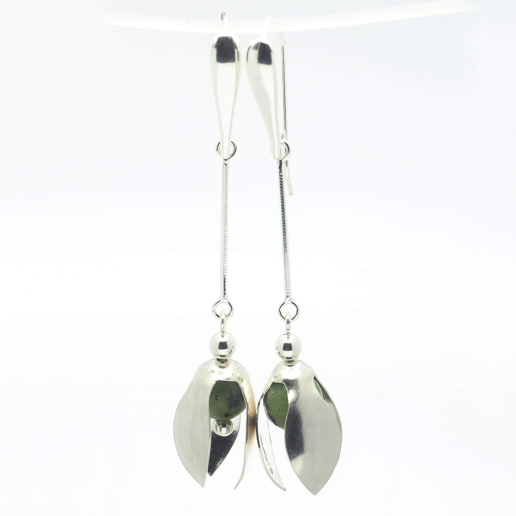 Pendientes Jade Nefrita y Plata 925