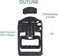 Vista 4 de GRIPX Dinamómetro de mano digital medidor de fuerza de agarre Auto captura electrónica de poder de agarre manual 198 libras / 90 kilogramos