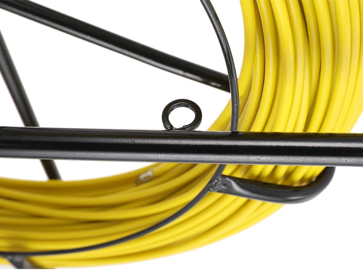 Fish Tape Fiberglass, 1/4 in, Electrical Fish Tape 328 ft, Duct Rodder Fishtape Wire Puller, Cable Running Rod with High-Quality Steel Reel Stand 6MM x 100M