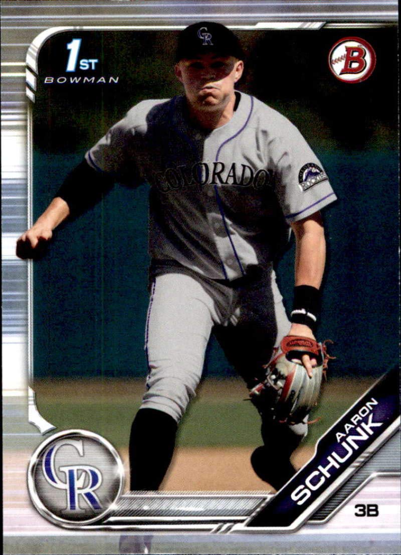 2019 Bowman Draft Baseball #BD-129 Aaron Schunk Colorado Rockies Official MLB Trading Card produced by Topps