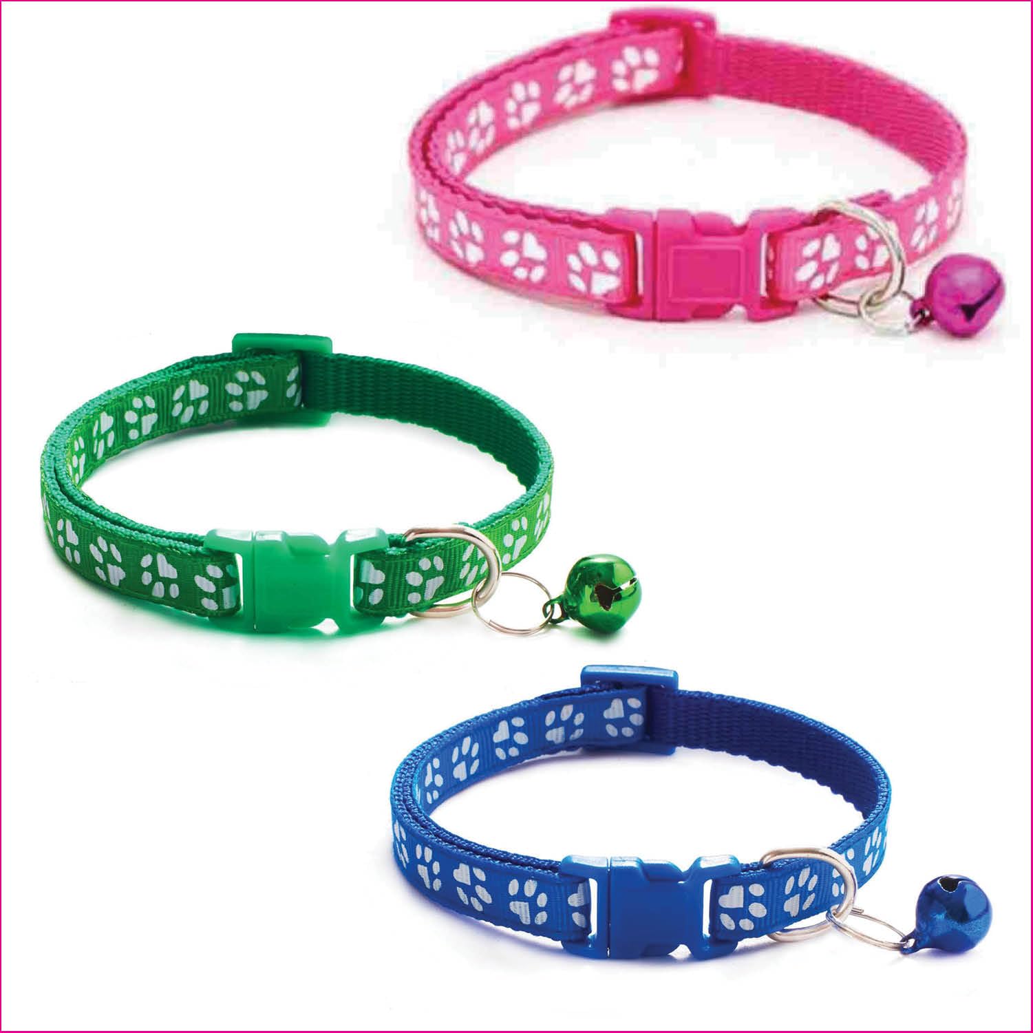 Litvibes Cat Collars Set of 3 with Bell,Kitten & Small Soft Adjustable Collar Safe,Solid & Protection Breakaway for Cats & Puppies,Cute Kitty Neckband with Paw Print-(Dark Blue,Dark Pink,Dark Green) (B0CXJ9X47L) Amazon Price History, Amazon Price Tracker
