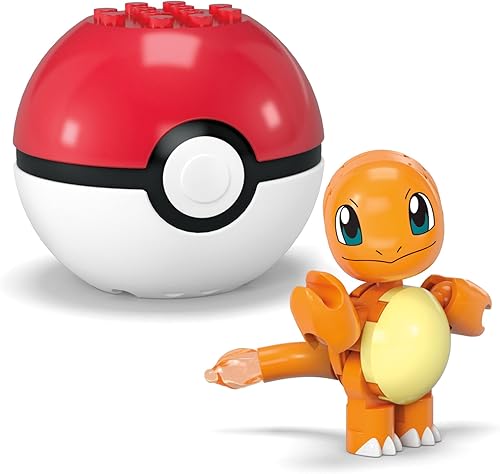 Miniatura 2 de MEGA Pokémon - Juego de juguetes de construcción de figuras de acción, Poké Ball, paquete de 2, Pichu y Charmander con 40 piezas, para niños