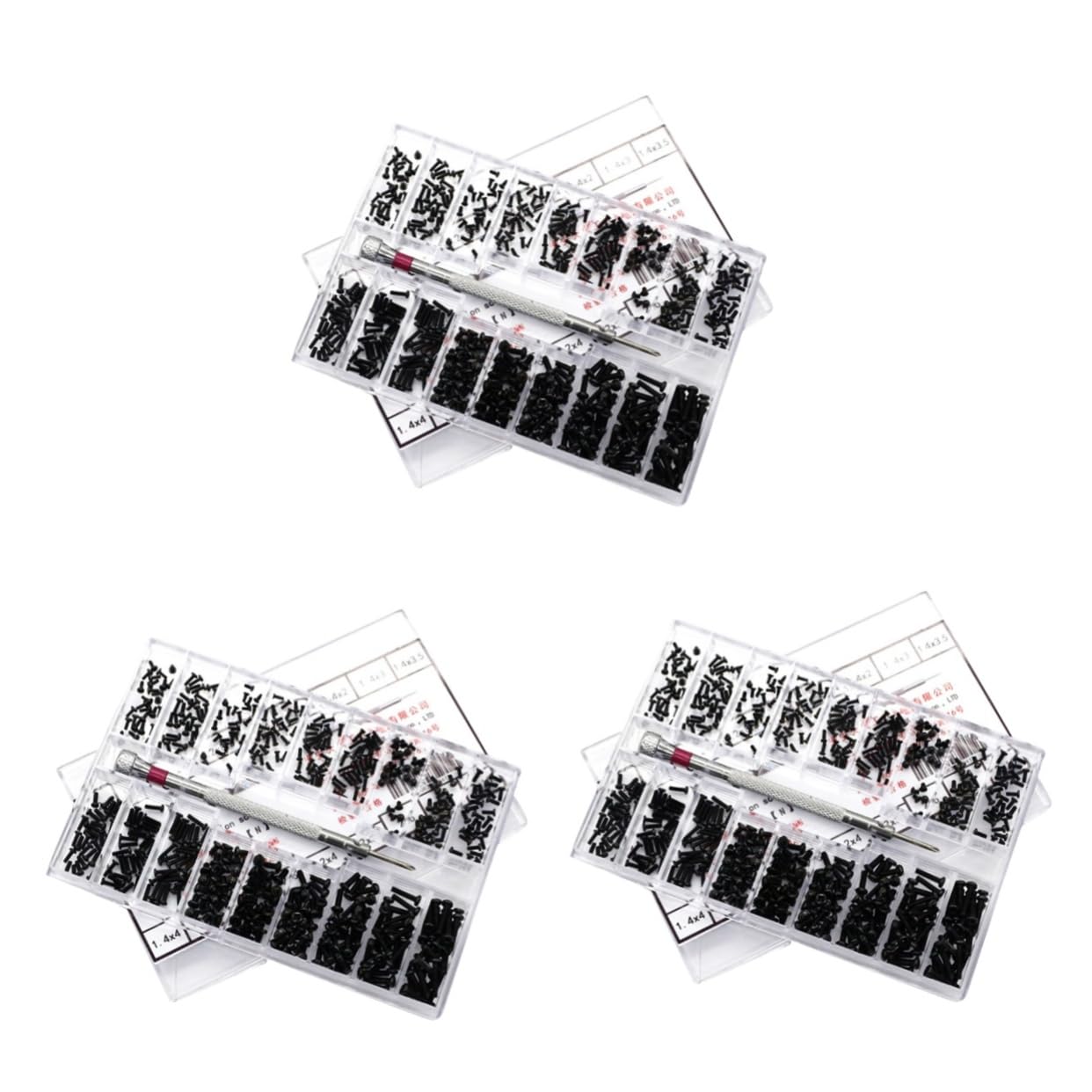 iplusmile 3stücke Teiliges Miniatur Schraubenset Für Brillen Und Präzise Countersunk Round Schrauben Stabiler Sortierbox Für Reparaturen Und -projekte