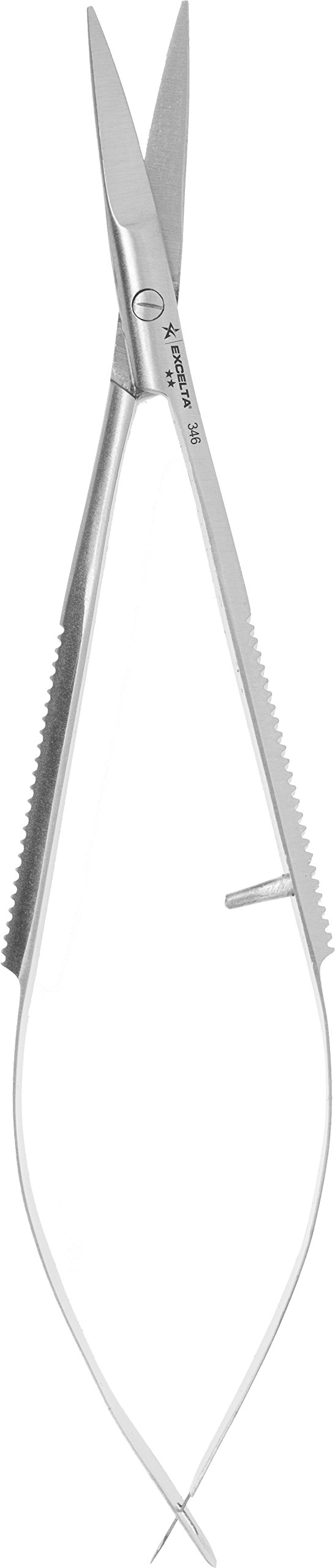 Excelta - 346 - Scissor - Micro Self-Opening - Straight - Two Star - SS - Blade Length .63" (15.75mm), 0.045" Height, 0.042000000000000003" Wide, 4.5" Length