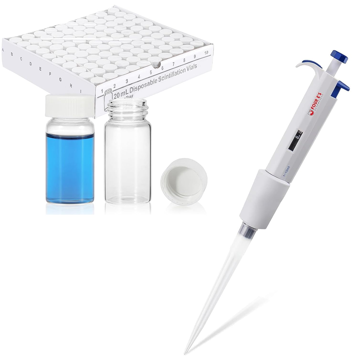 500 PCS 20 mL Glass Vials with 10 mL Micropipette