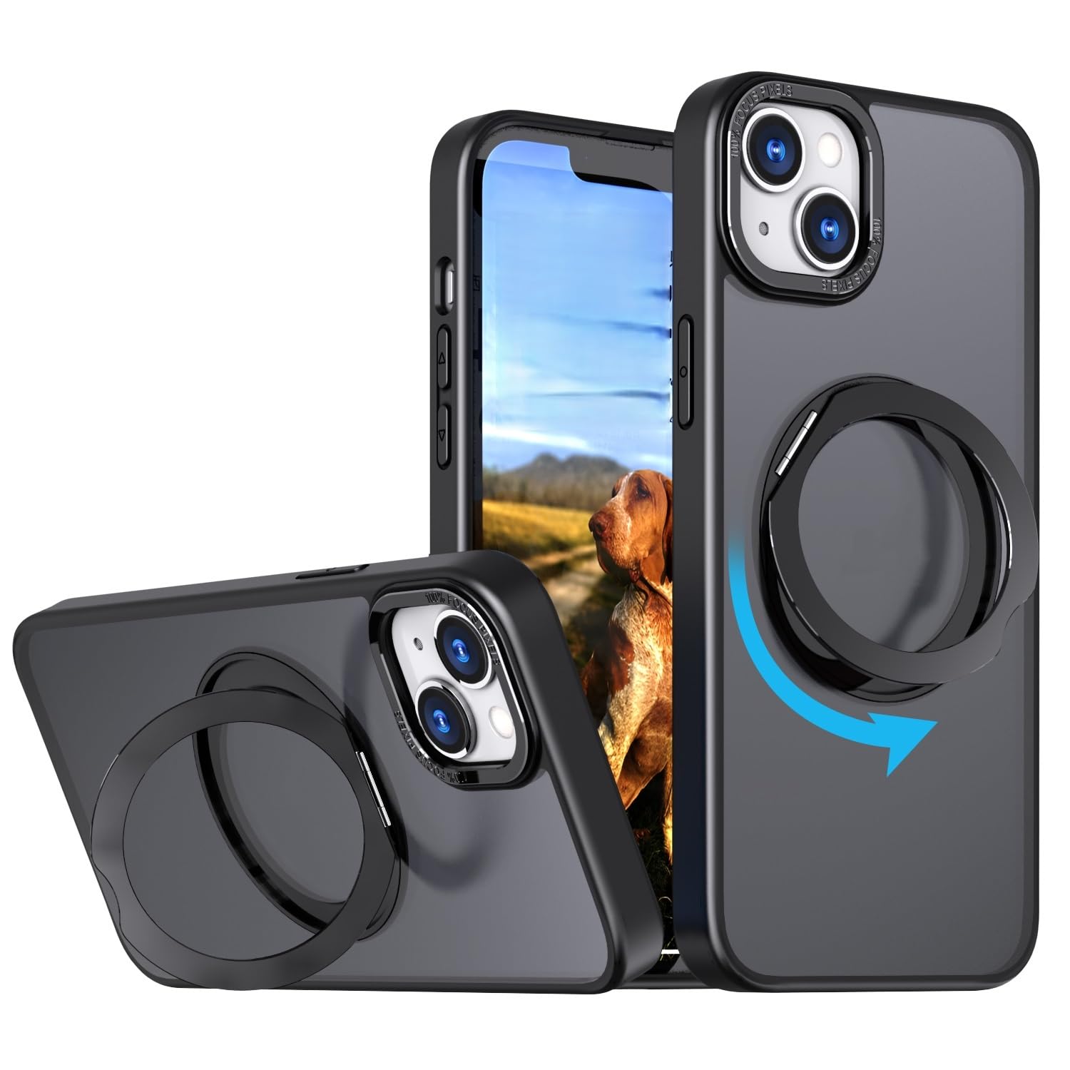 Amazon.co.jp: TrendKase iPhone15 Plus ケース 360°回転リング
