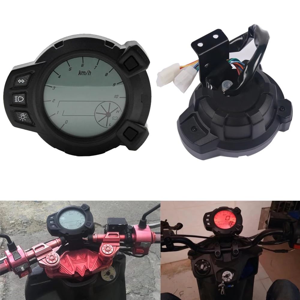 Obrotomierz Motocykl 10000 RMP 7 kolor poziom oleju LCD oprzyrządowanie cyfrowe prędkościomierz obrotomierz licznik kilometrów pasuje do Yamaha RXM BWS 125 BWS125