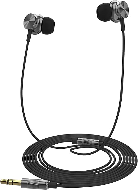Betron BS10 Earphones Wired in Ear Earbud Headphones with 12mm Bass Driver Noise Isolating Ear Buds 3.5mm Jack Tangle-Free Cord, Black