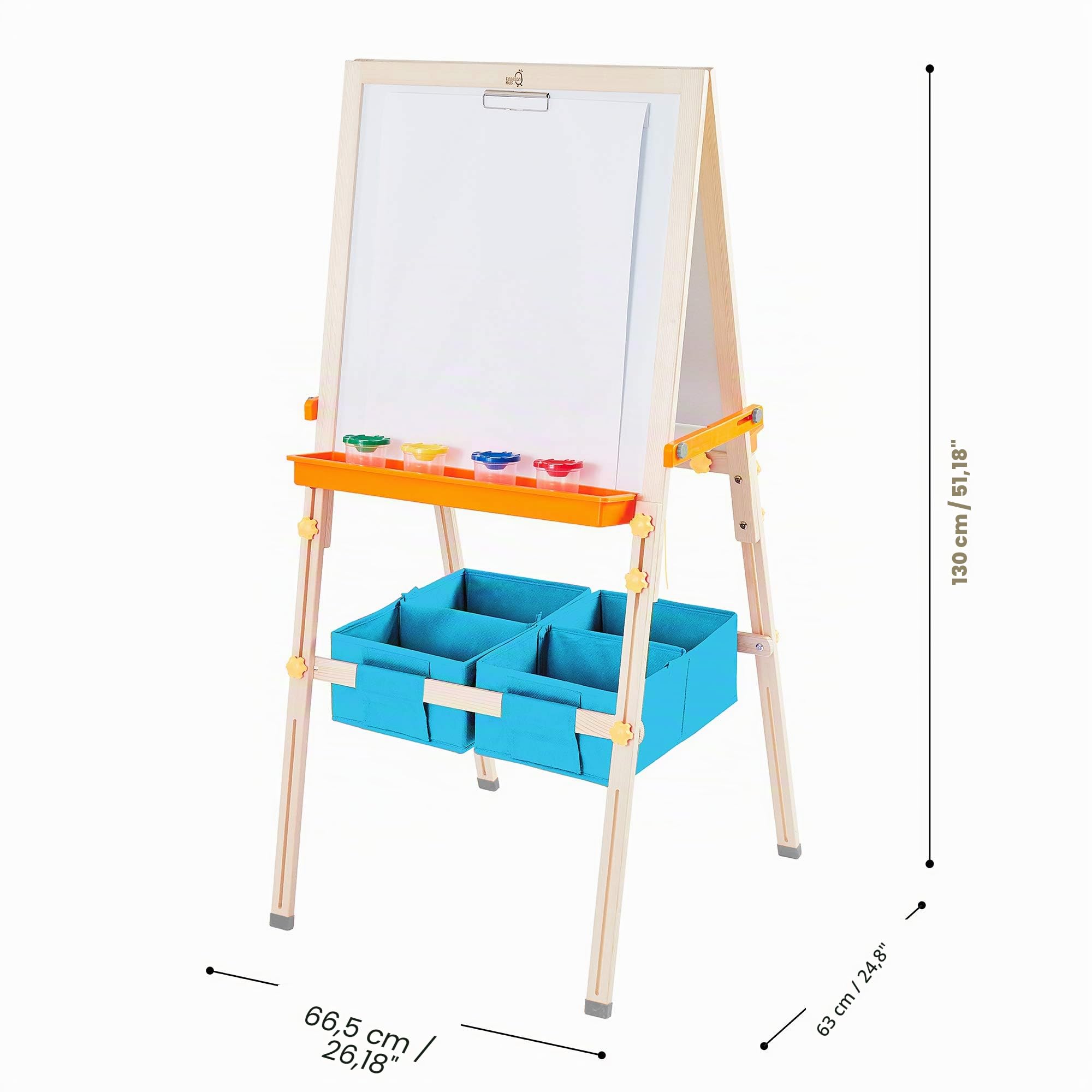 Teamson Kids Tableau évolutif chevalet Enfant en Bois Multifonction 3 en 1 avec Rangement Bleu Fille garçon Mixte TK-FB028G