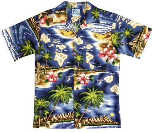 RJC Boy's Hibiscus Hawaiian Island Hawaiian Shirt
