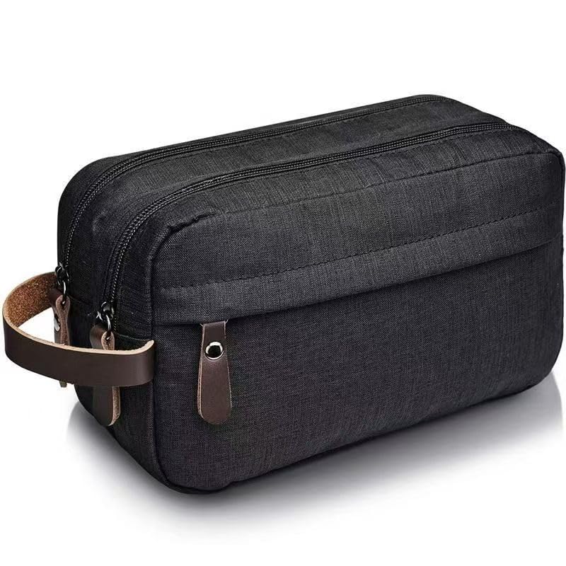 Neceser portátil para viajes: bolsa de aseo de gran capacidad, impermeable, bolsa de almacenamiento de negocios, viajes, fitness, neceser, multifuncional, capas, Negro -, Almacenamiento