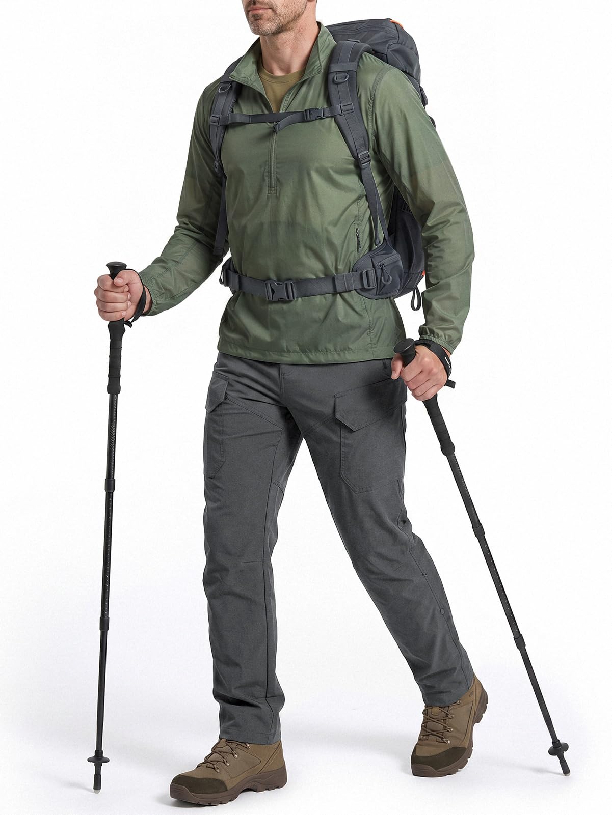 Moosehill Hiking Pants Men Breathable: Mesh Vents Lightweight Quick Dry Water Resistant Stretch 6 Pockets for Outdoor Hikers — view 2