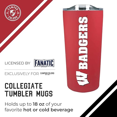 Miniatura 9 de Campus Colors Vaso de acero inoxidable de la NCAA perfecto para el día del partido, 18 onzas, doble pared, mantiene las bebidas perfectamente