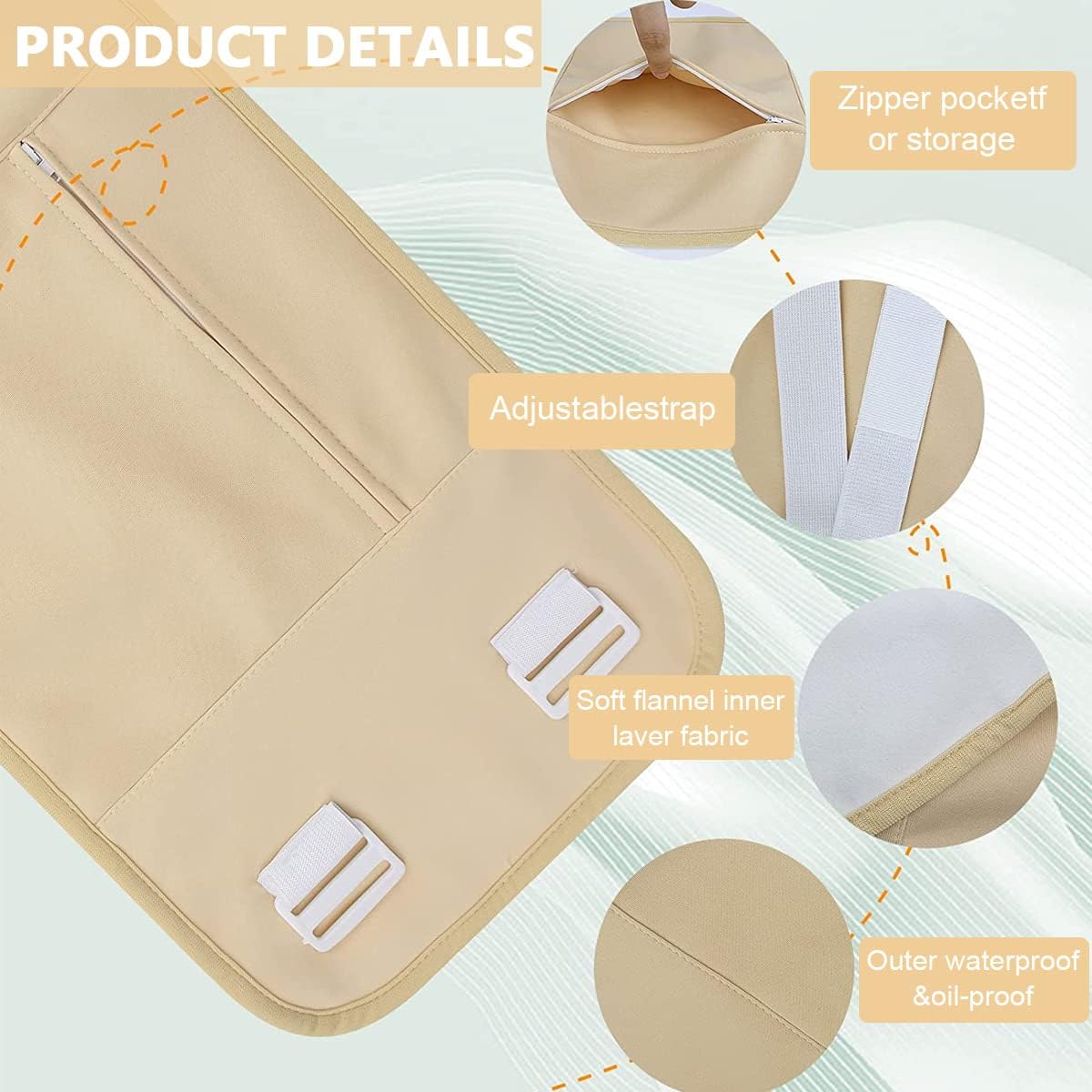 Reusable Castor Oil Pack Wrap β Soft Cotton Flannel Oil Pack with Adjustable Elastic Strap | Mess-Free, Washable Design for Home Use 1