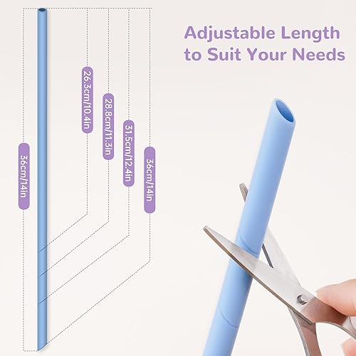 Miniatura 3 de NiHome Paquete de 16 popotes metálicos de acero inoxidable perlado reutilizables con 2 cepillos de 8.5 pulgadas de longitud, diseño cuadrado