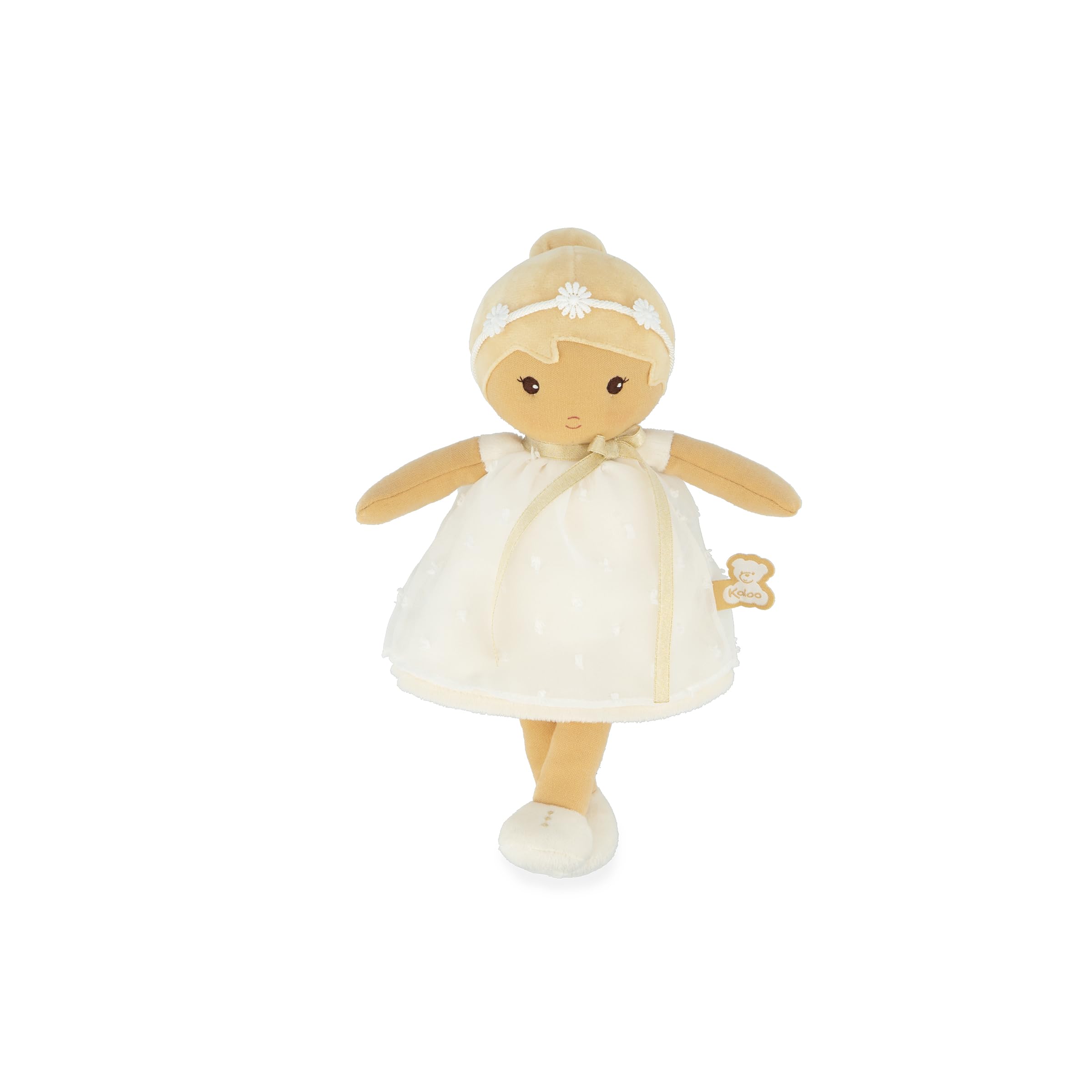 Kaloo - Tendresse - La mia prima bambola di stoffa Daphné - Bambola di pezza 25 cm - Abito in organza a pois - Graziosa confezione regalo - Nastro personalizzabile - Fin dalla nascita, K200021