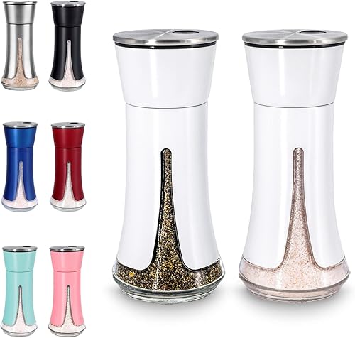 Miniatura 12 de Salero y pimienta de Aelga - Salero con agujeros ajustables para Himalaya, Kosher plateado