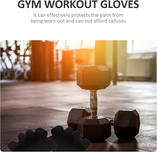 Miniatura 6 de BESPORTBLE 1 par de almohadillas de agarre para levantamiento de pesas, guantes de entrenamiento antideslizantes para gimnasio, guantes de fitness