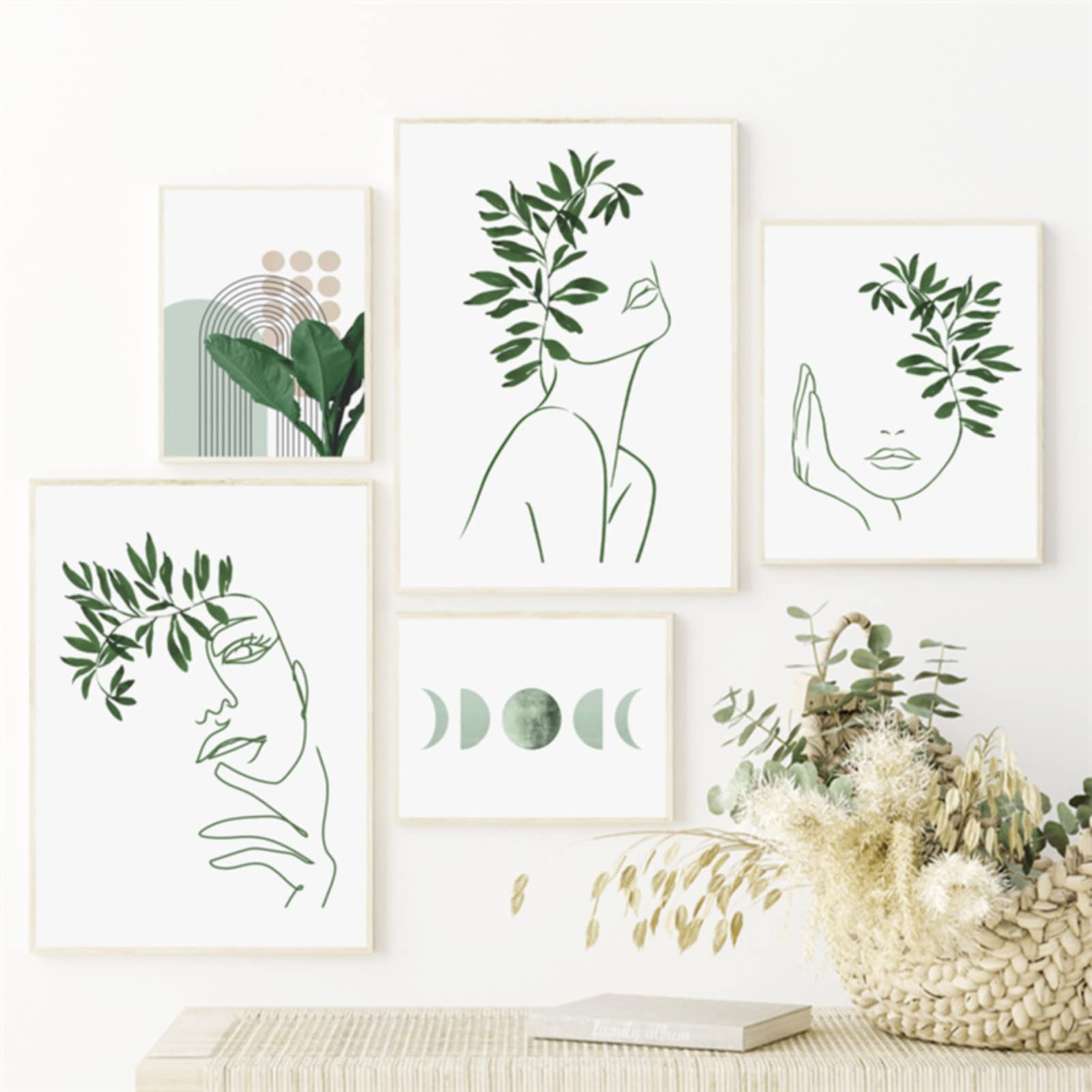 Moderne kunstposterset voor aan de muur | Boho foto's collage
