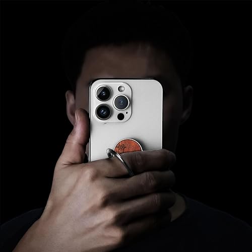 Miniatura 2 de Carveit Soporte de madera para teléfono celular, soporte de dedo con gancho de agarre de metal, soporte de teléfono compatible con Galaxy S24 Ultra