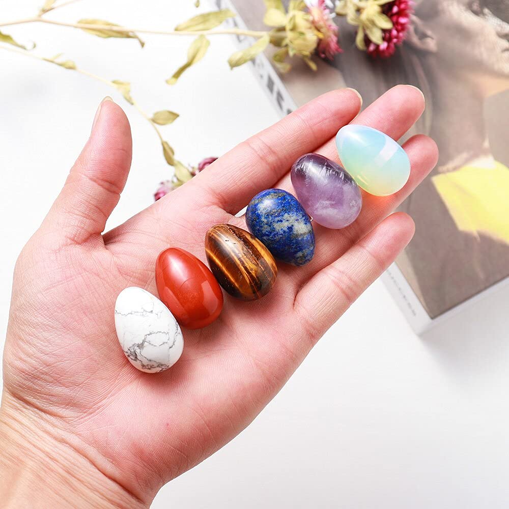Rose Quartz Eggs Polished Gem Stone Crystal Ornament Ore Gift (Color : 10pcs)