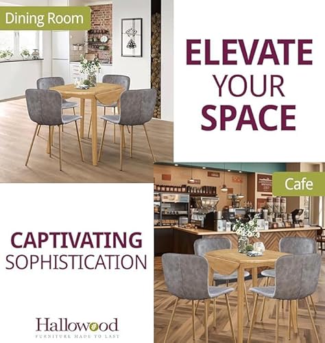 Hallowood Furniture Ledbury Small Dining Table Set for 4, Drop Leaf Table & Padded Seat Chairs in Light Oak Finish, Wooden Folding Dining Table & Dinner Chairs, Dining Room Set 6 Hallowood Furniture Ledbury Small Dining Table Set for 4, Drop Leaf Table & Padded Seat Chairs in Light Oak Finish, Wooden Folding Dining Table & Dinner Chairs, Dining Room Set - Image 6