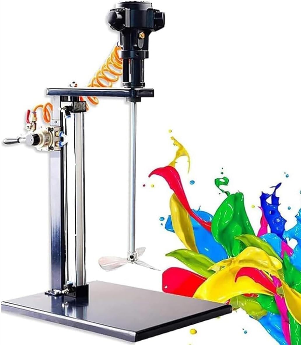 Mezclador de Pintura Neumático Industrial 5 Galones 20L, Agitador Automático Alta Velocidad 0-2600 RPM, Motor Aire 1/4 HP con Protección contra Sobrecarga