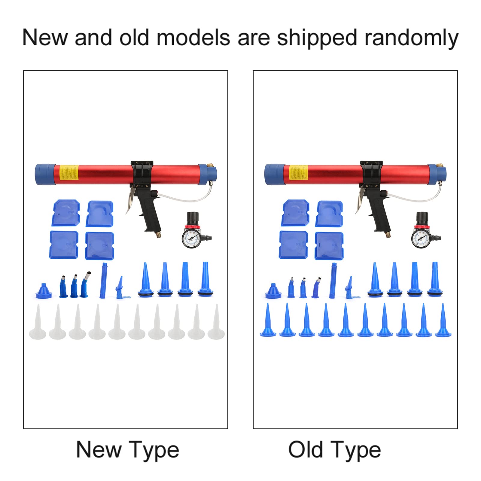 Respicefinem 600ml Soft Glue Pneumatic Air Gun Hand Tool Precision Application with Speed Gauge for Detailed Architectural Decorations Repairs