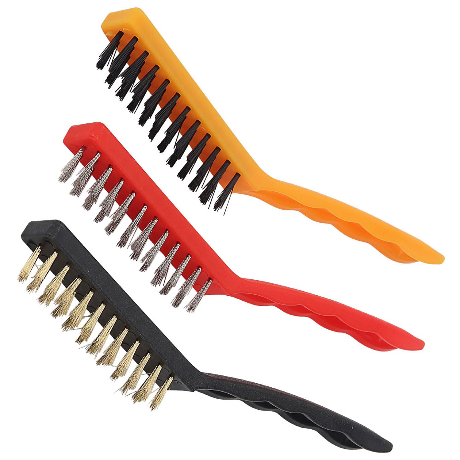 ALOUD CREATIONS Plastic Set of 3 Pc Large Gas Cleaning Brushes - Steel, Wire, Chimney & Burner Cleaner - Kitchen Useful Gadgets