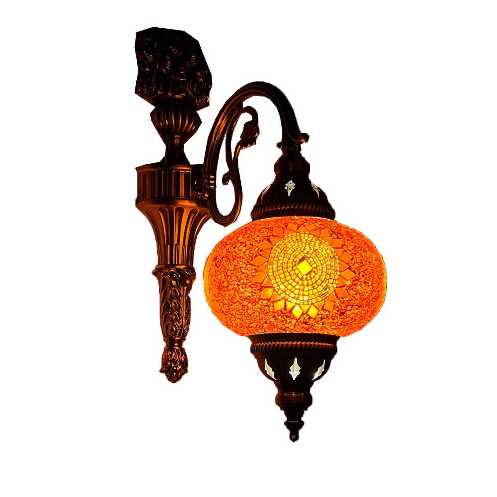 Gauua One Color Bohemian Mosaic Glass Wall Lamp Vintage Indoor Wall Sconce For Home Hotel Bar Restaurant Decor Unique Handmade Wall Decorations