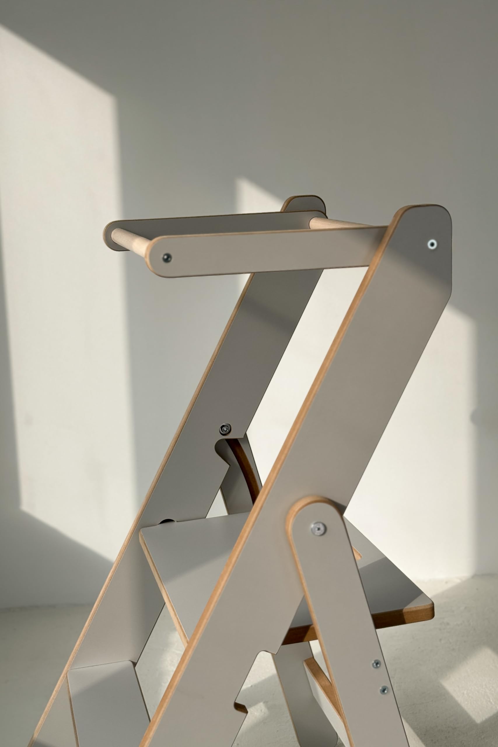 Torre de Aprendizaje Plegable de Madera Montessori - Herramienta de Cocina, Torre de Enseñanza Pequeña (Azul)
