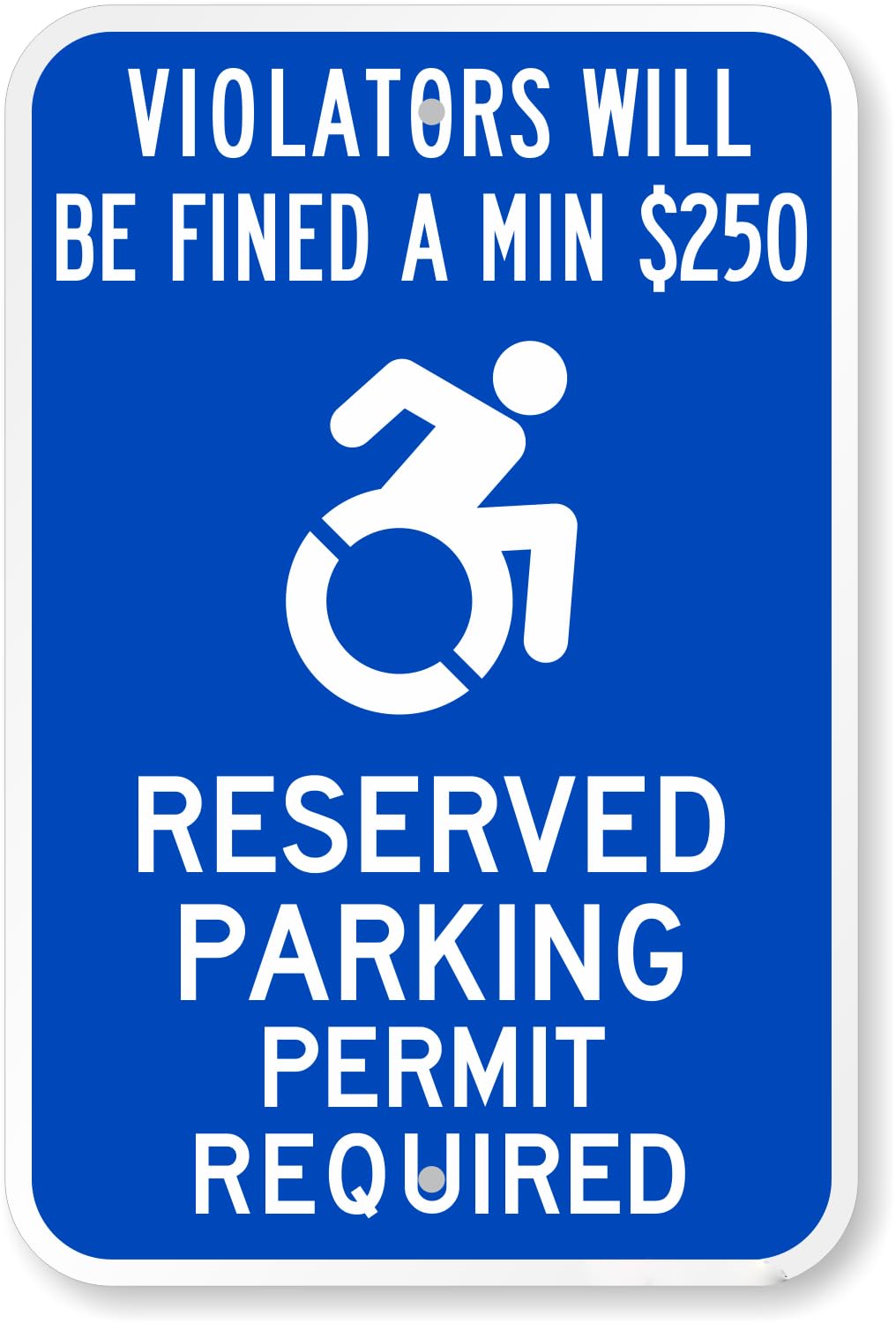 Connecticut ADA Handicap Reserved Parking Sign, Violation Fine Notice Metal Plate For Public Parking Zone, 8x12 Inch