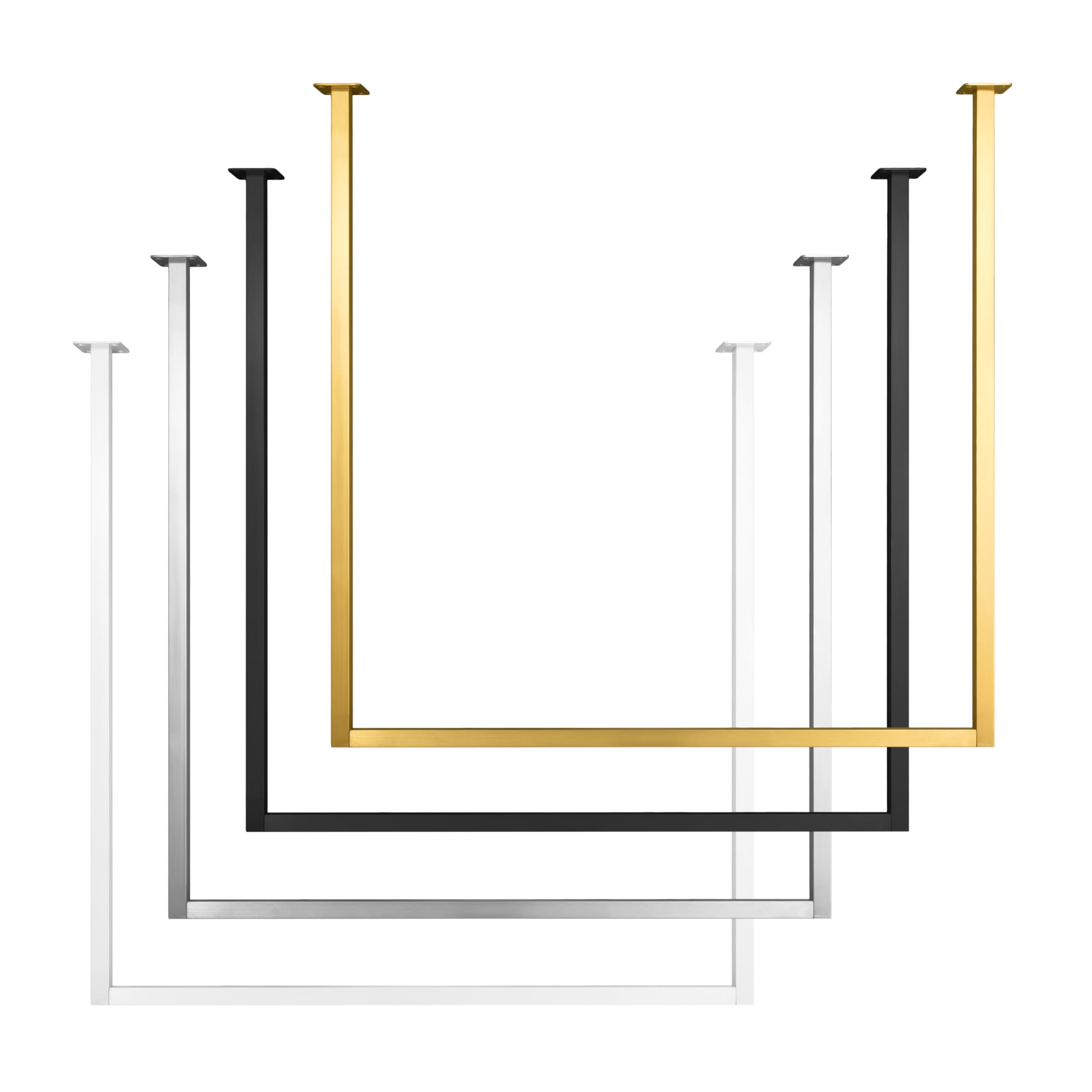 1x Kleiderstange RECHTECK, Garderobenhalter U-From, Wandmontage Bad Flur Küche, inkl. Montagematerial Dübel und Schrauben, pulverbeschichtet, pflegeleicht, rostfrei (T90cm x B110cm, Schwarz)