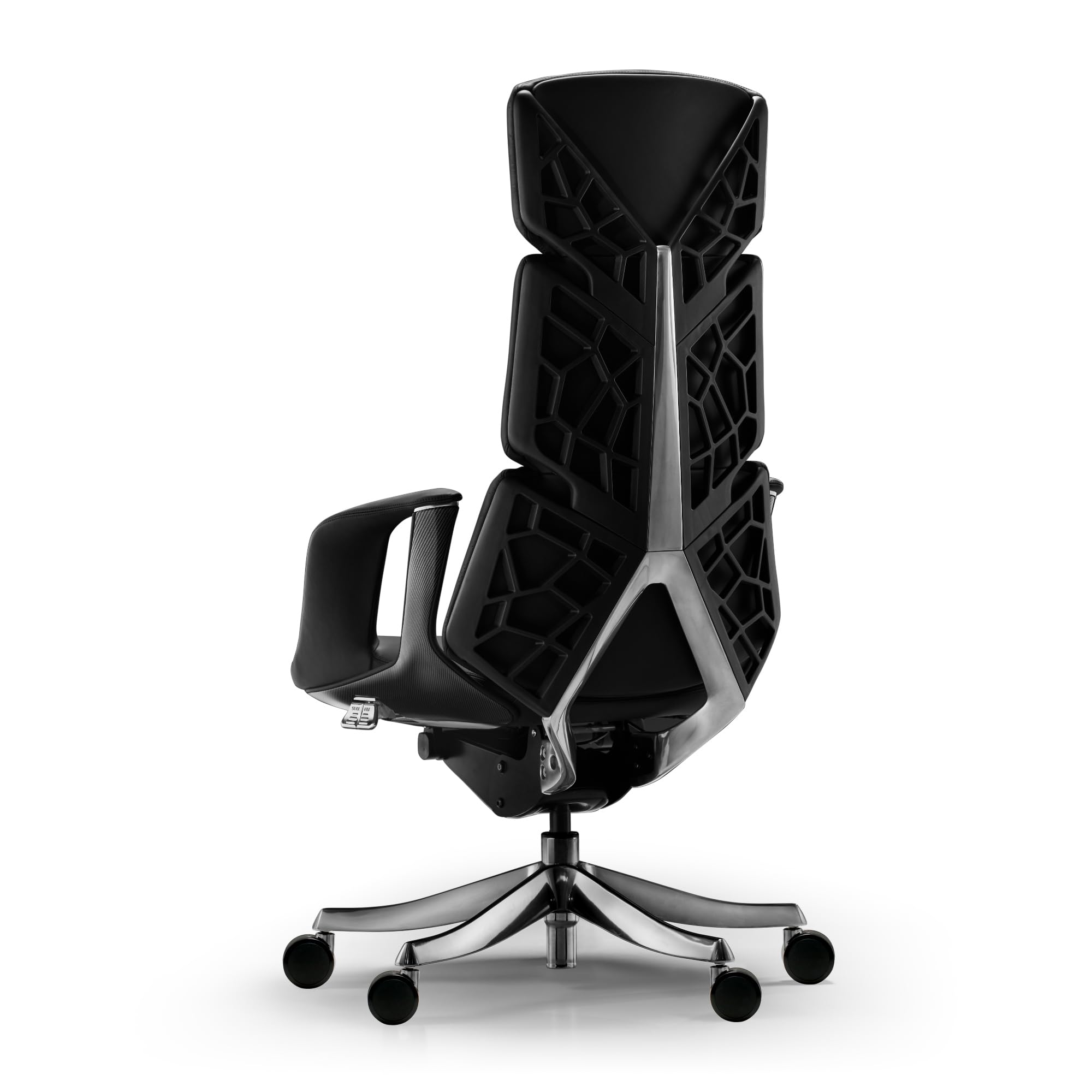 TOMU Genuine Leather Executive Office Chair Black - Luxury Modern Executive Desk Chair for Home and Office Stylish