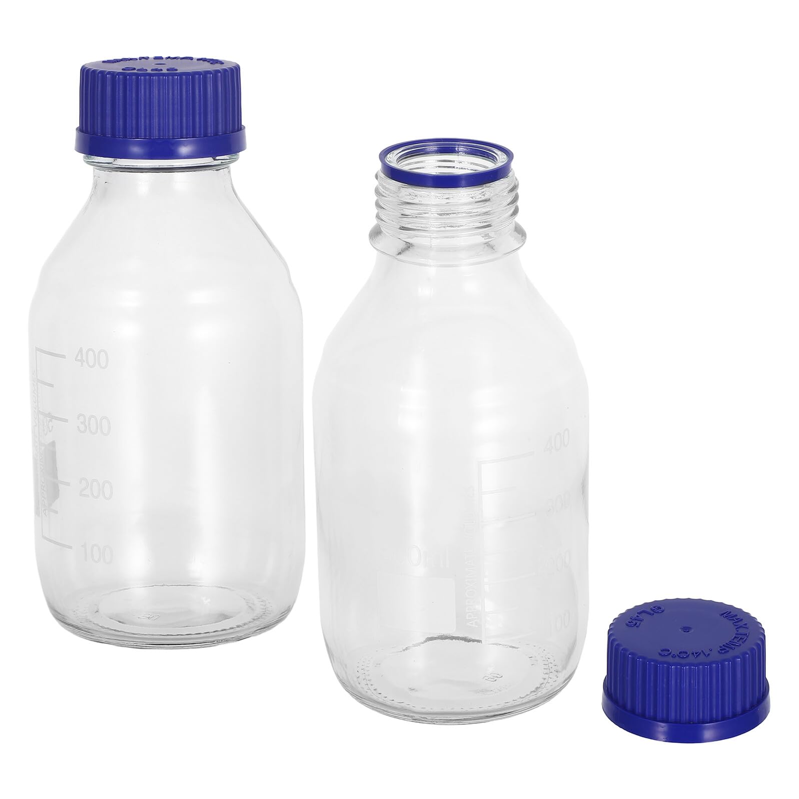 Veemoon 2 Stück 500ml Laborreagenzflaschen aus Glas mit Skala