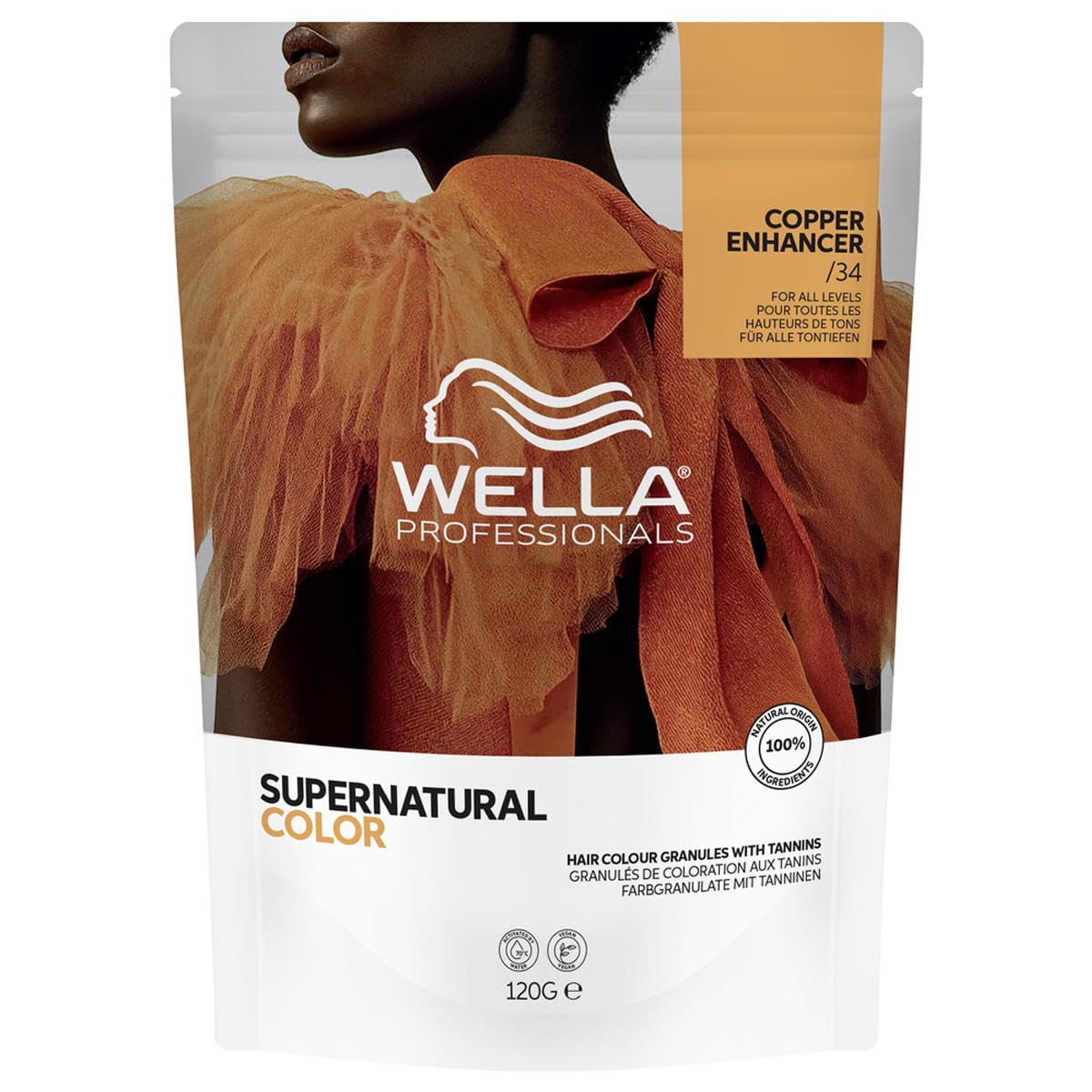 Wella Supernatural Color /34 Copper Enhancer 120 g, profesjonalna kolorystyka, naturalny efekt tonalizujący, delikatne krycie i jasne refleksy, naturalny i jednolity efekt