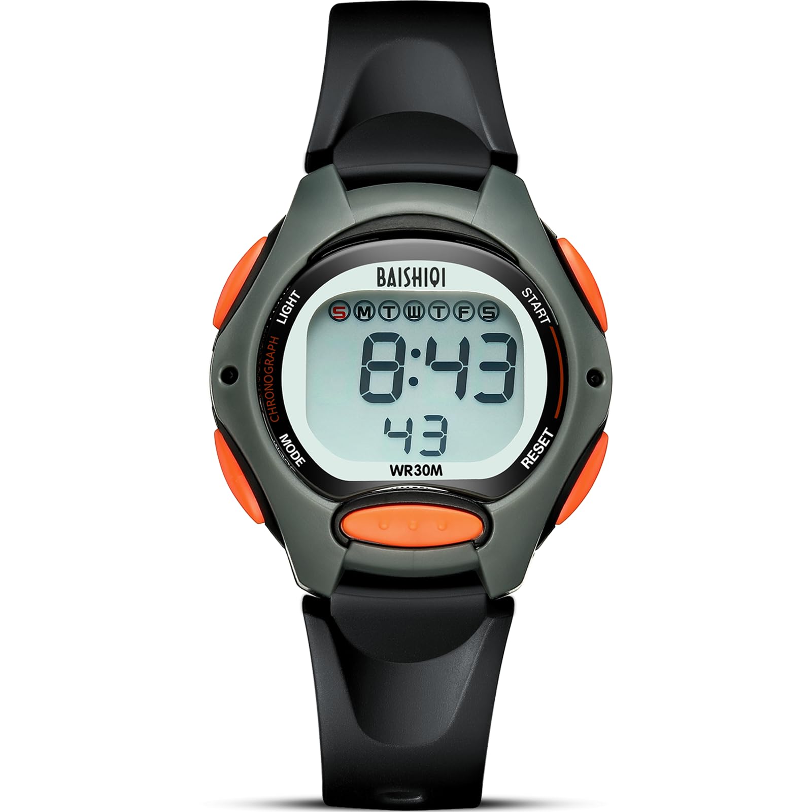 Photo 1 of BAISHIOI Kids Watch Digital for Girls Boys Teenagers Sport Outdoor Waterproof Analog Watch for Children with Silicone Band Stopwatch with EL Backlight/Timer/Alarm/Date (Black)
