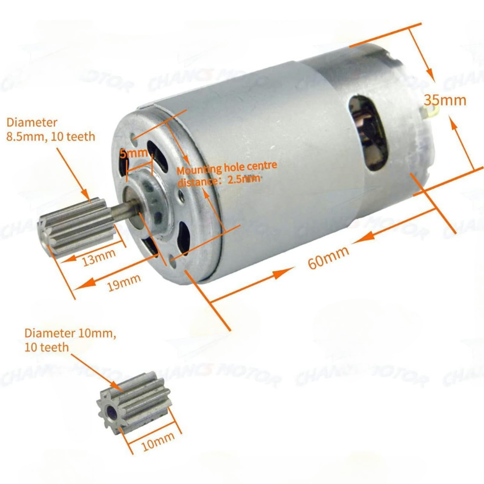 CHANCS Electric Motor High Speed 550 DC 6V 10000RPM Motor Accessories for Kids Electric Cars, 1PC - Image 2