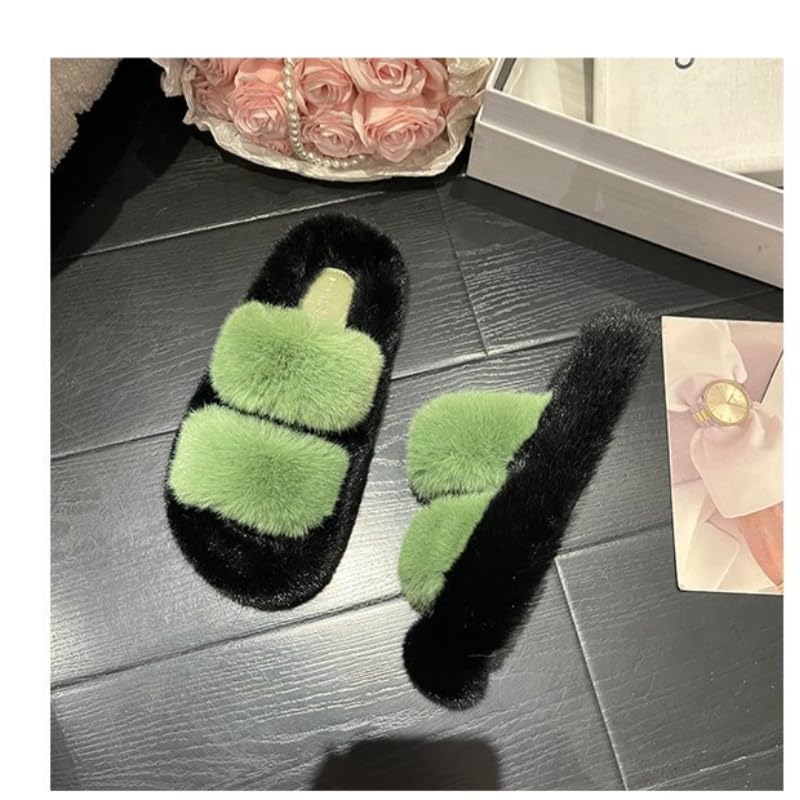 Women's Autumn/Winter Artificial Fur Slippers - Slip-On Home & Outdoor Warm Cozy Flat Shoes4