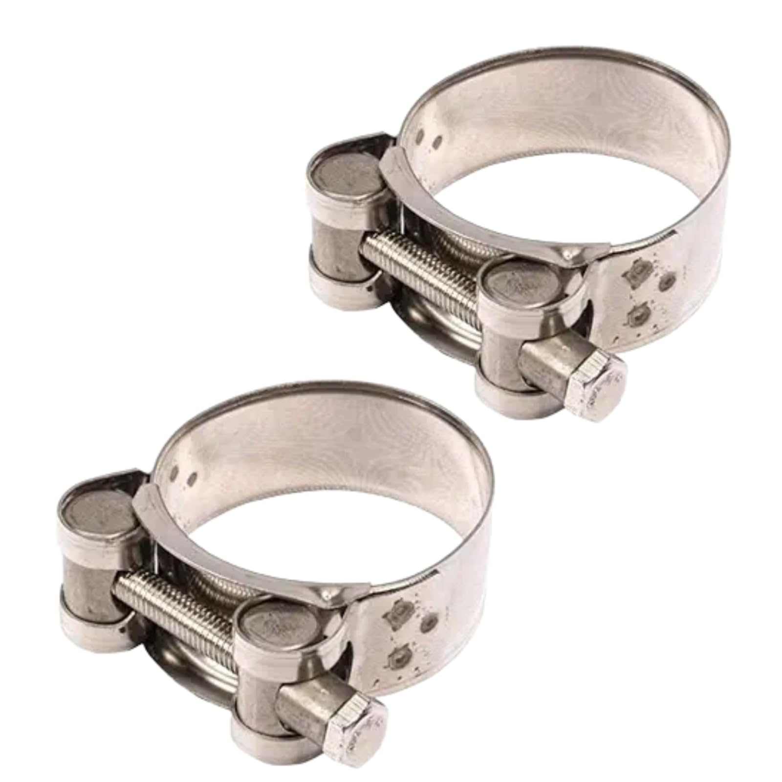2Pcs Exhaust Clamp Stainless Steel Exhaust Band Clamp Replacement for Motorcycle Water Hose Car Automotive Replacement Exhaust Clamps, Motorcycle (48-51mm)