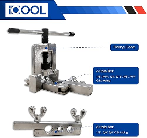 Miniatura 3 de ICOOL Kit de herramienta de abocinación simple y kit de herramientas de estampado, herramienta de abocinación de línea de freno con llave de