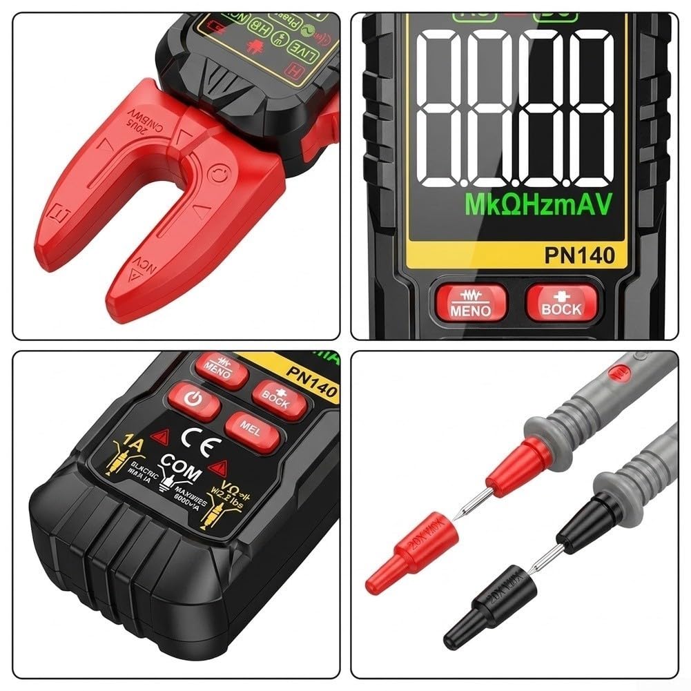 Pinza Amperimétrica Flexible 6000A Multímetro Digital TRMS(Red)