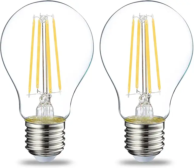 Amazon Basics E27 LED Edison Bulb, 7W Warm White, Pack of 2