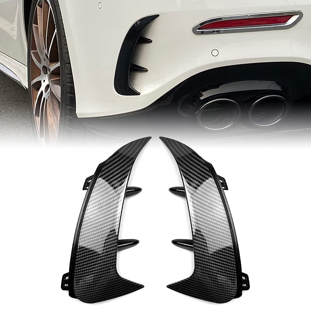 GZYF Auto Rear Bumper Air Vent Spoiler Cover Trims Decor for Mercedes Benz A-Class W177 A200 A220 A35 2019-2021, Carbon Fiber Look